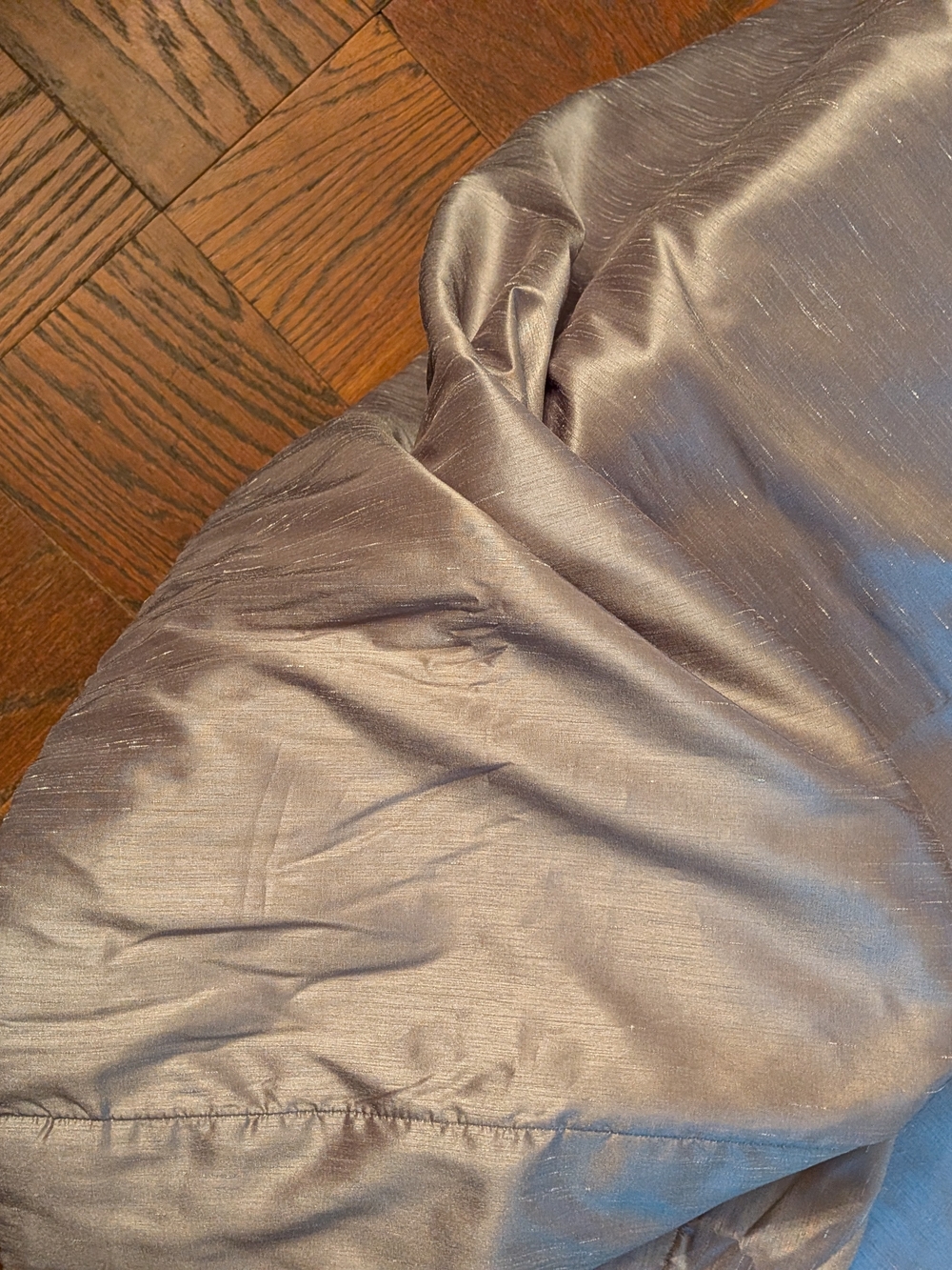 Dupioni Silk Lined Drapes (Faux) Blue/Grey 49 1/2"X 95"